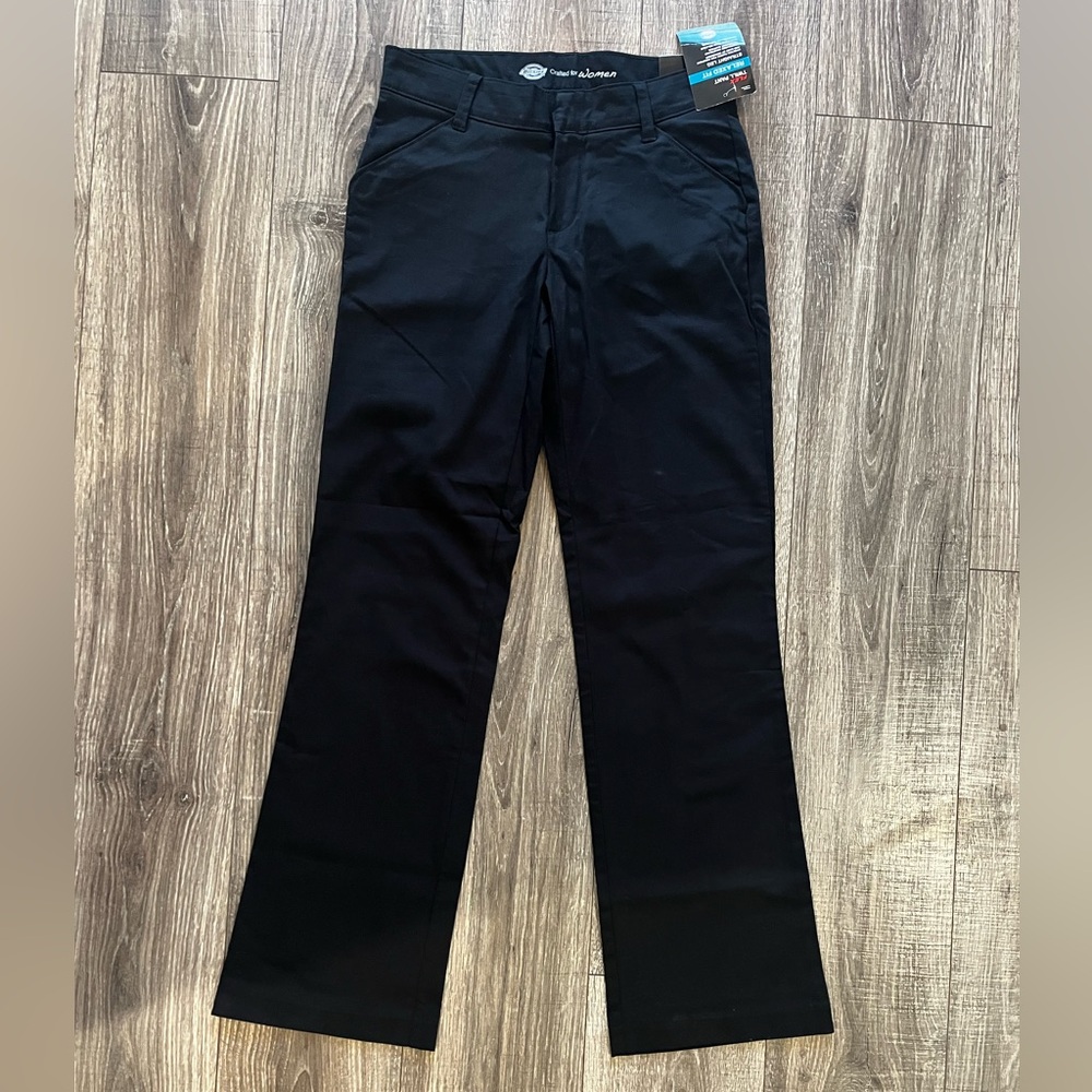 Dickies women flex twill pant size 2 regular black new with tags